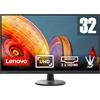 Lenovo D32u-45 Monitor 31.5" UHD (3840x2160) VA, 4ms, 60Hz, Regolabile, Flicker free/Eye Comfort, HDMI + DP