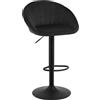 WOLTU Sgabello da Cucina, Sgabello da Bar Girevole Altezza Regolabile con Schienale e Poggiapiedi, Sgabello da Banco per Cucina, Velluto, Nero, BH428sz-1