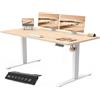 JUMMICO Scrivania Regolabile in Altezza, Scrivania Regolabile Elettrica con Smart Panel da caricatore USB, Scrivania in Piedi con Funzioni di Memoria, Standing Desk 140 x 60 cm, Beige