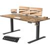 JUMMICO Scrivania Regolabile in Altezza, Scrivania Regolabile Elettrica con Smart Panel da caricatore USB, Scrivania in Piedi con Funzioni di Memoria, Standing Desk 140 x 60 cm, Marrone