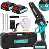 BULLA Mini Motosega a Batteria per Potatura, 6 Pollici Sega a Batteria per Potatura con Motori Brushless e con 2 Batteria 2000mAh, Sega Elettrica per Potatura per Potare Rami (Batteria 2.0Ah - 6 pollici)