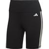 adidas Donna Training Essentials 3-Stripes High-Waisted Short Leggings, Black, M