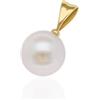 forme di Lucchetta - Perla Vera d'Acqua Dolce per Collana Oro Donna 18k Vero, Ciondoli per Collane disponibili in 18 carati (750) Bianco o Giallo, Oro Giallo 18 carati