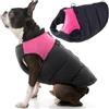 Gooby Gilet imbottito per cani di piccola taglia con chiusura a cerniera, taglia M, rosa