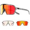 KAPVOE Occhiali Ciclismo Fotocromatici Uomo Occhiali MTB Donna TR90 Occhiali Bici da Corsa Trasparenti Occhiali da Sole Sportivi Anti-UV400 Occhiali da Ciclista Running Bicicletta Mountain Bike K335