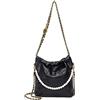 Dboar Borse trapuntate per le donne del progettista Tote Bag borse a spalla in pelle nero lusso Hobo borse ragazze signore, nero, Small