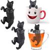 Ezydka Infusore per Tisane Silicone 2 Pezzi Infusore Tè, Colino per Tisane, Infusore tè Silicone, Filtro per Tè, Infusore te Gatto, Infusore Tisane per Teiere, Tazze e Bottiglie di Tè