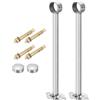 QUARKZMAN 2pz Staffa Asta Tenda a Soffitto, Adatta per Tubo 32mm/1,26 Lunghezza 300mm/11,81 Ganci Asta Tenda in Acciaio Inossidabile per Pareti Armadio Tubo Tenda, Argento