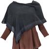GURU SHOP Poncho leggero stampato, unico, Pixi Poncho, da donna, arancione, cotone, taglia: 40, Nero/Modello 2, 46