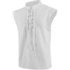 LVCBL Biancheria da letto da uomo, in cotone, maglietta hippie, senza maniche, da yoga, bianco, M