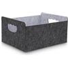 BEHONA Cestino Portaoggetti in Feltro, 31.5x25x15 cm, per Casa/Ufficio/Armadi (Scaffali, Carta A4), Pieghevole e Leggero,Nero-grigio (1 pezzo)