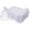 WAYOUTER 100PCS Sacchetti Organza 15x20 cm Regalo Portaconfetti Bianco per Confetti Caramelle Battesimo Matrimonio Bomboniere Nascita Compleanno Comunione Laurea