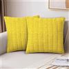 AUAUY Copricuscini Divano in Velluto a Coste, 40x40cm Federe Cuscini Divano, Copricuscini Decorativi Morbidi Quadrati con Cerniera, per la Decorazione Domestica, Soggiorno, Camera - Giallo