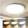 DA LIGHT Plafoniera Led piatta 24 W 3250 Lumen, plafoniera da bagno, 29 cm, IP54, impermeabile, pannello Led rotondo 3000/4000/6000 K, 3CCT, regolabile, per cucina, corridoio, soggiorno, camera da