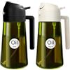 YARRAMATE Spruzzino Olio in Vetro Luce Blocco Scuro Verde per Friggitrice Aria 2 in 1 da 2, 470 ml Dosatore d'Oliva Bottiglia e Oliera Spray da Cucina, Nebulizzatore (Bianco e Nero)