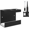 Linkidea Supporto per spazzolino elettrico da parete per bagno, organizer per spazzolino da parete autoadesivo compatibile con 7am2m (Nero)