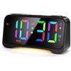 Mesqool Sveglie Digitali da Comodino con Display Arcobaleno a LED, 10 Colori RGB Sveglia Digitale, Luminosità e Volume Regolabili, Funzione Snooze, Sveglia Elettrica Adatta a Bambini e Adulti, Nero