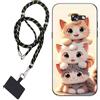 WUACYEAMING Cover per Samsung Galaxy A5 (2017),Cover Case in Silicone Trasparente Ultra Sottile e Leggera TPU Gatto carino+1* Cordino Cellulare Universale