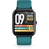 TECHMADE Smartwatch Unisex, Orologio Fitness con Contapassi, Frequenza Cardiaca, Sonno, Sport CON GPS INTEGRATO, per attività in door e out door | Android e iOS (CASSA BLACK- CINTURINO PETROL)