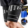 CAMBIVO Fascia Elastica Coscia Uomo Donna x2, Cosciera per Strappi Muscolari, Regolabile Cosciera Sportiva, Supporti Coscia con Confezione di Gel Freddo Caldo, per Recupero Muscolare