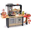 Smoby - Chef Corner Restaurant, 7600312303, + 3 Anni, 70 Accessori Inclusi, Tre Aree Gioco: per Cucinare, per Servire e Cassa