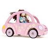 Le Toy Van - ME041 - Auto giocattolo per bambini 3 anni, in legno certificato FSC, macchina gioco Montessori bambina, automobile gioco educativo, include borsa shopping, cofano e bagagliaio apribili