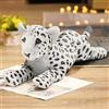 TRAVELKNOT Peluche Leopardo delle Nevi Pantera Bianca Giocattolo in peluche Nevi Animali della Giungla Simulazione Peluche Morbido Compleanno Regali per Laurea per Adulti Bambini 48CM