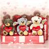 Ferro Stars Regalo di San Valentino, miglior peluche con orecchie con cuori e fiori a forma di plastica, 3 pezzi con cuore in I Love You, 32 cm, 30 cm, 16 cm (orsacchiotto 16 cm, 3 pezzi)