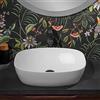 Inbagno Lavabo da appoggio 60x38 cm su top o mobile bagno, in ceramica bianco lucido con profondità 14 cm