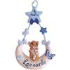 Generico Fiocco nascita re leone appeso su luna con nome personalizzato fatto a mano in pannolenci -Regalo nascita unico- Decorazione per porta cameretta bimbo