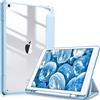 FINTIE Custodia per iPad 10.2 Pollici 9a / 8a / 7a Generazione (2021 2020 2019) - [Built-in Pencil Holder] Antiurto Sottile Case Posteriore Trasparente Cover con Auto Sveglia/Sonno, Cielo Blu