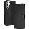 PanXCase Cover Libro per Samsung Galaxy S25 Ultra - Custodia PU Pelle Wallet, Supporto Magnetica Antiurto Anti-Impronte Digitali con Porta Carte Cover (Nero)