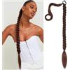 Gkaopi Lunga Estensione Coda di Cavallo,80 cm Treccia Lunga Coda Finta Capelli Coda con Elastico Lunghi Sintetico Ponytail Extension Capelli per Trecce per Donna