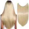 SEGO Capelli Extension Filo Invisibile Sintetici Lisci 50cm Fascia Unica senza Clip 90g Biondo Scuro mix Biondo Chiarissimo