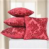 Deshome Fleur - Coppia di Cuscini per divano 40x40 cm in ciniglia con imbottitura in gommapiuma, cuscini decorativi per arredo letto matrimoniale, divani, sfoderabili (Rosso bordeaux)