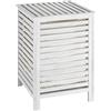 Wenko 22862100 cesto per la biancheria Norway in natura/Bianco, legno, Bianco, 45 x 45 x 65 cm