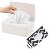 SEPSCO Porta Salviette Umidificate 2Pezzi, Scatola Salviettine Neonato e Sacchetti-Salviette Grande Salviettine Dispenser con Coperchio Antipolvere Impermeabile Riutilizzabile per Home Bagno Office