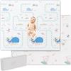 Lertantri Tappeto Gioco Bambini, 200x180x1.5cm Tappetino Pieghevole Impermeabile Doppio Lato per Bambini, XPE Schiuma Tappetini Antiscivolo, Non Tossico Tappeto Gioco Neonato