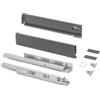 Emuca - Cassetto esterno Vertex, regolazione 3D guide per cassetti H 93mm, 40kg, spessore del pannello di 18mm, profondità 450mm, Acciaio, Grigio antracite