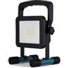 REV Lampada da lavoro a LED, 10 W, 1400 lm, IP54 (interno ed esterno), lampada da lavoro con batteria (durata 2 ore), colore nero