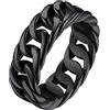FindChic Anello da uomo e da donna, in acciaio inossidabile, anello nero uomo ideale come regalo di compleanno, Natale, San Valentino, 20