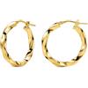 Miore Orecchini Donna Argento Sterling 925 Placcato Oro 18K, Orecchini a Cerchio Dorati Materici da 20mm, Gioielli da Donna Made in Italy, con Custodia Portagioie