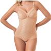 SIELEI BODY MODELLATORE DONNA CONTENITIVO IN COPPA C EFFETTO SHAPE - Senza ferretto, spalline regolabili. Inserto in tulle su coppe con ricamo ton sur ton.