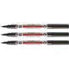 AENqila UNIBALL Lot de 3 Marqueurs permanent Textile et toutes surfaces SUPER INK MARKER PNA125 Pte Fine 0,9mm Noir