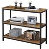 Soberine Tavolo Consolle Ingresso Mobile Ingresso con 3 Ripiani in Legno Tavolino Console Stretto Stile Industriale per Corridoio Soggiorno Camera da Letto 101 x 35 x 80 cm Marrone Rustico