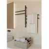 Elna-Service Scaldasalviette Nero 57W 62x40cm - Radiatore da Bagno Elettrico con Timer e Termostato - 4 Bracci Girevoli - IP44 - Montaggio a Parete