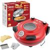 YIBAKE Forno Pizza Elettrico, Pizza 4' Minuti, Φ 31cm Pietre da Forno, Max 420℃ Forno Pizza, inkl. Pala per Pizza, Raschietto e Ricette Rosso