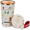 GEMFUL Mug termica, 510 ml, in acciaio inossidabile a doppia parete, anti-perdita, ideale come regalo per lui e per lei