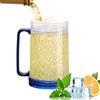 Darryy Boccale di Birra Refrigerante, Darryy Bicchieri Freezer Birra, 450 ML Bicchiere Birra Doppia Parete, Boccale Birra in Plastica, Boccali da Birra con Manico per Mantenere Fresche Bevande(Blu)