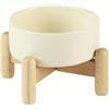 Havniva Set di ciotole rialzate in ceramica per cani e gatti, rialzate con supporto in legno, ciotola per cibo e acqua, per cani di razza giocattolo, gatti, gattini, ciotole per cani ponderati (382,7